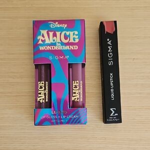 Sigma Disney Alice in Wonderland Lip Duo and Liquid Lipstick New Mod Bundle